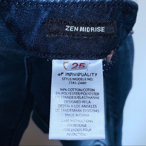 EUC Cult of Individuality Zen Midrise Embroidered Jean - Picture 9 of 9